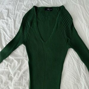 Green Midi Knit Dress from Mango